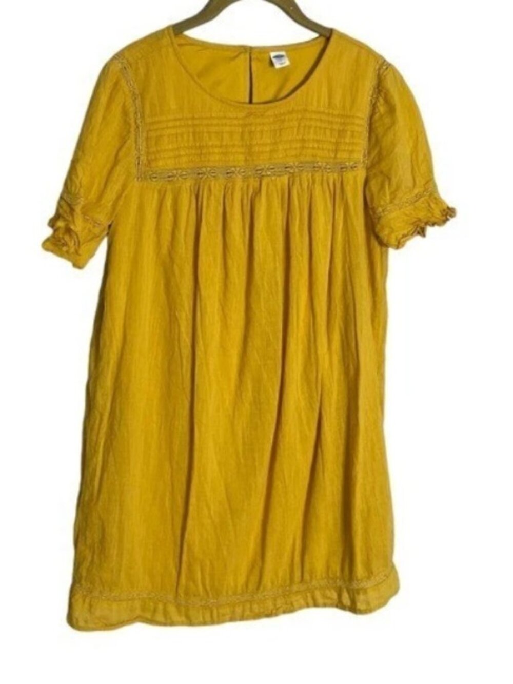 Old Navy mustard yellow lined babydoll dress ~L~